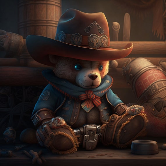 Cuddly Teddy Bear Pirate - Bear Art - Posters and Art Prints