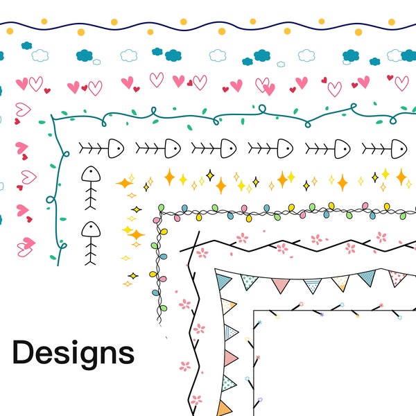 Décorateurs de bordures numériques colorées