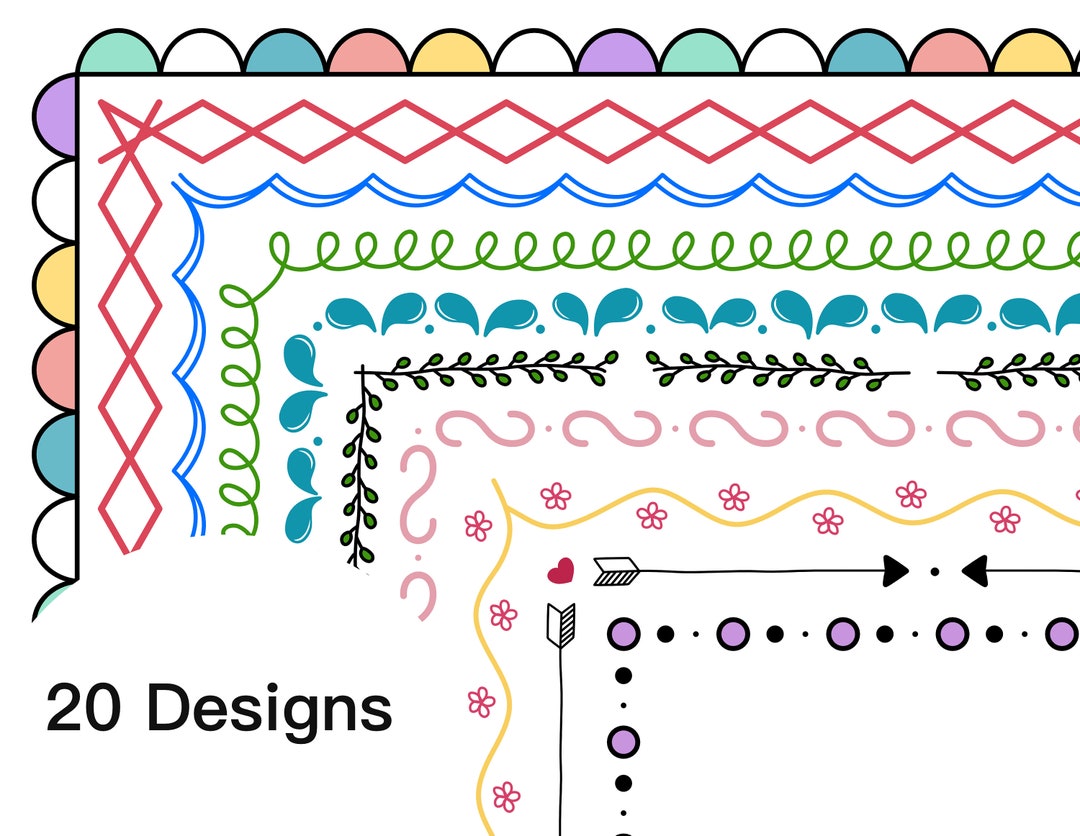 Colored Digital Borders Decorators S2 - Etsy