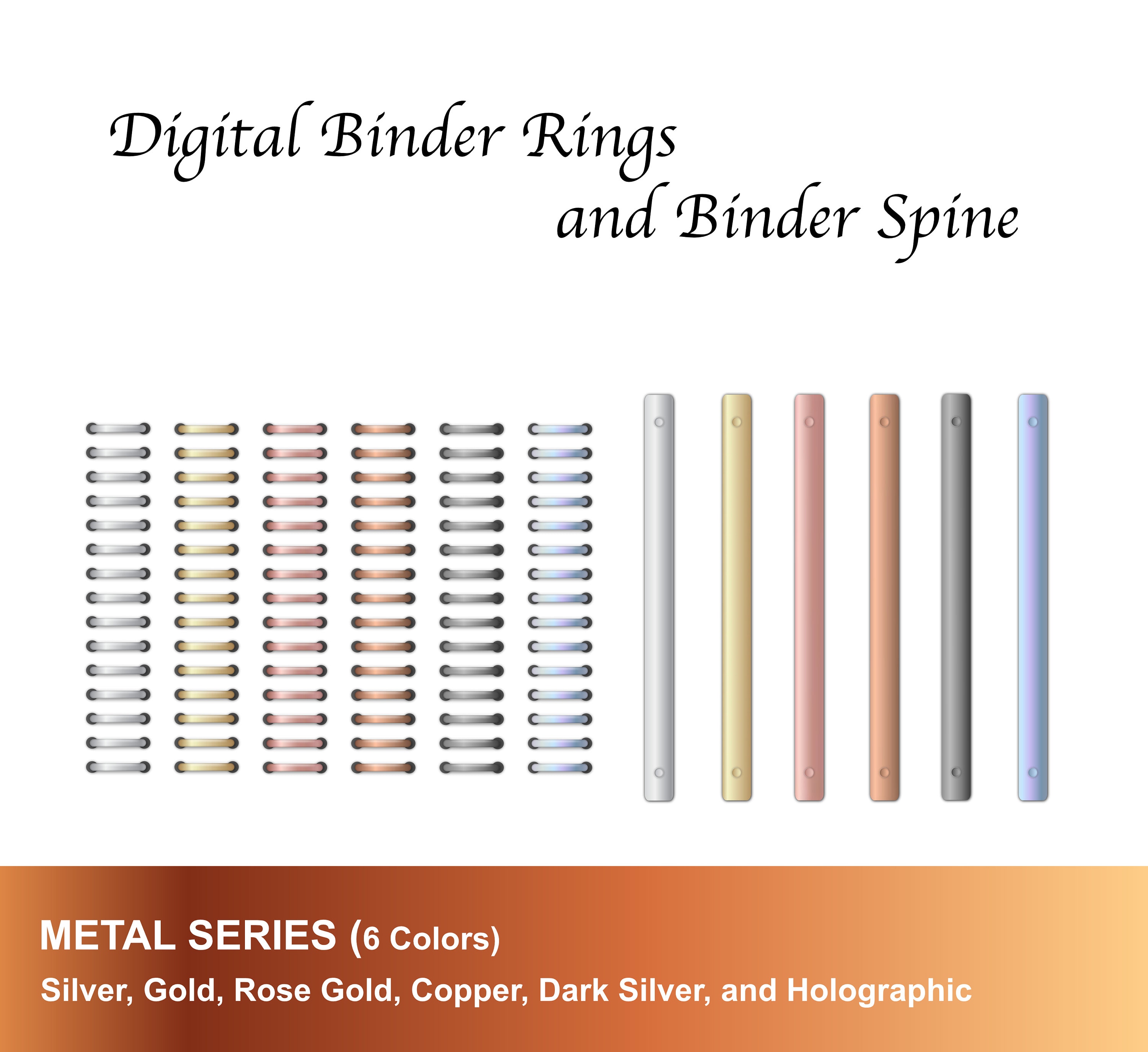 Digital Binder Rings and Binder Spines Etsy
