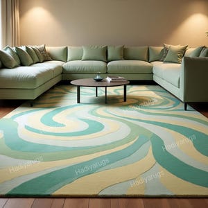 Hand-Tufted Wool Area Rug: Organic Textured Modern Rug