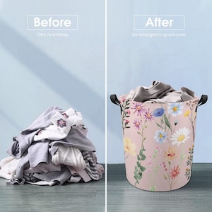 Wildflower Collapsible Laundry Basket Folding Laundry Basket Collapsible Laundry Basket Foldable Laundry Basket zdjęcie 6