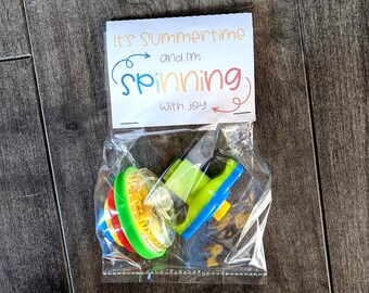 It's Summertime and I'm Spinning with Joy Tag PRINTABLE - Instant Download