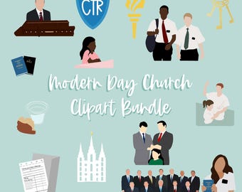 Modern- Day Latter-day Saint Clipart Bundle PNGs - Instant Download