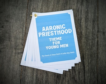 Aaronic Priesthood Theme for Young Men Memorization Cards PRINTABLE  - Instant Download
