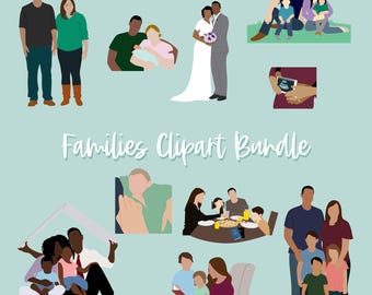 Families Clipart Bundle PNGs - Instant Download