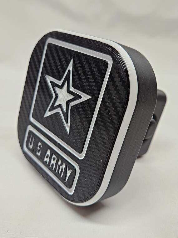 U.S. ARMY Emblem, HMC Billet Aluminum Trailer Hitch Plug Cover, 5\" Rd
