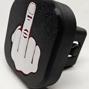 Middle Finger Trailer Hitch Receiver Cover/Plug - you choose Custom Colors and Finish!!!