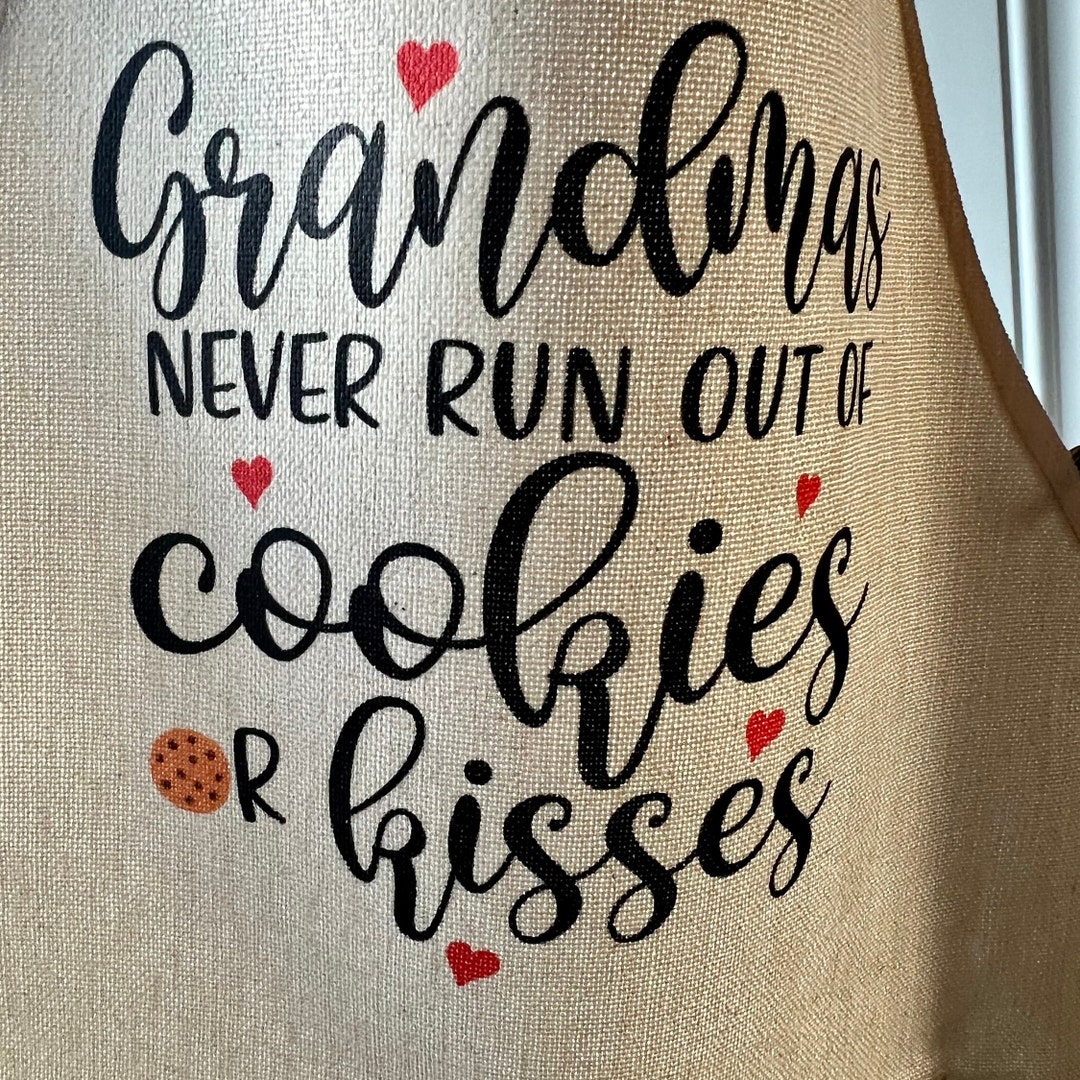 Grandma Apron. Canvas Apron Hearts and grandmas Never - Etsy
