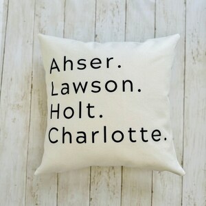 Personalized Names Pillow, Decorative Pillow with siblings, kids or grandkids names, Perfect Gift for Mom gift for grandma