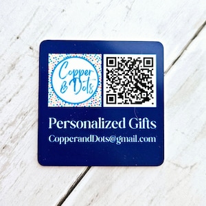 Business Company logo magnet with QR code. Giveaways| Small business| advertisement| gifts| marketing| logos| trade show