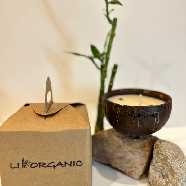 Handmade Candle Soy Wax Candle Coconut Shell Eco-Friendly Candle in Reusable Bowl Sustainable Candle Organic Soy Wax Candle