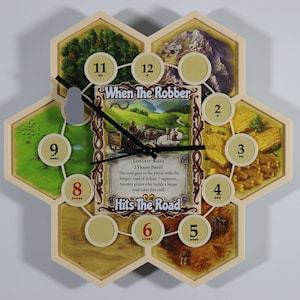 Settlers Game Room Clock – When the Robber Hits the Road Edition