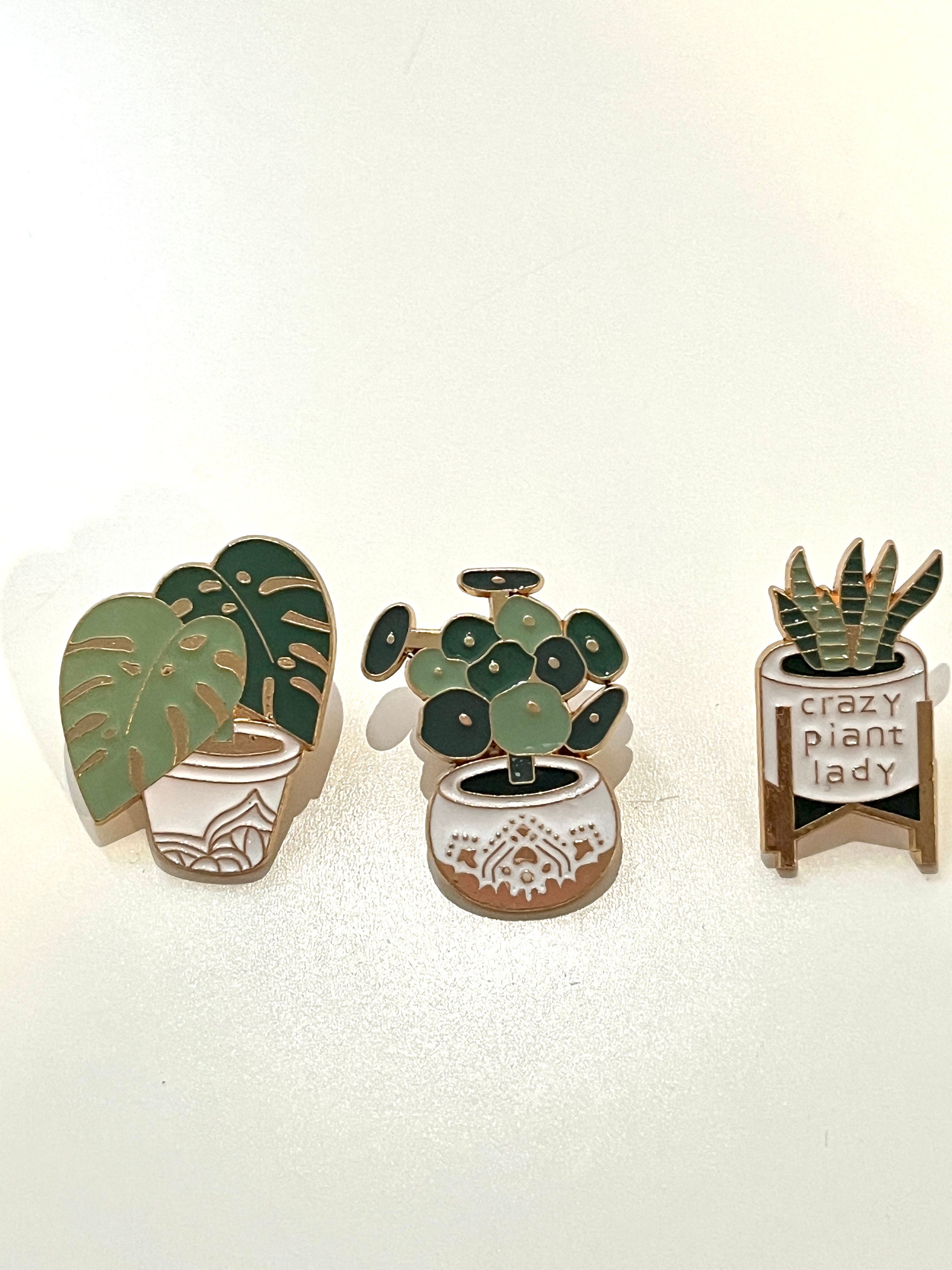 Plant Pins, Succulent, Plant Pot, Charity, Cute, Kids, Accessory,  Christmas, Gift Birthday, Enamel Pin, Party Bag Filler, Wedding, Easter 