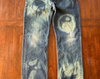 One of a Kind Bleached Design Jeans and Pants
