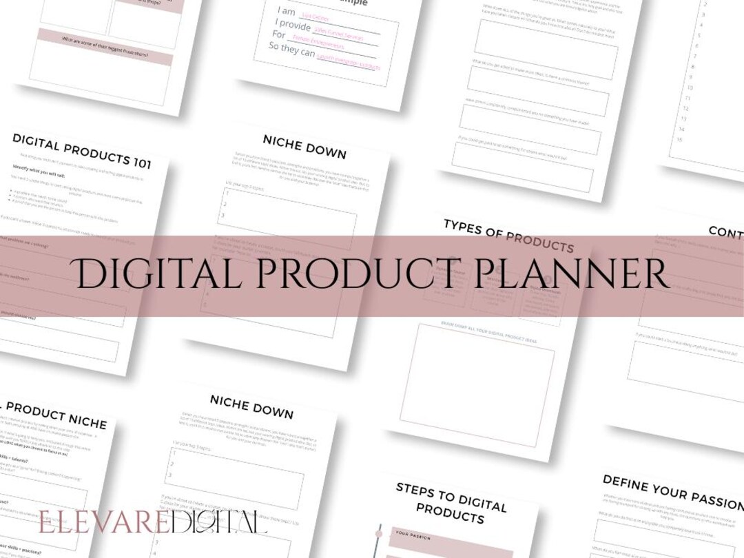 Digital Product Planner Booklet | Digital Biz Creator Workbook ...