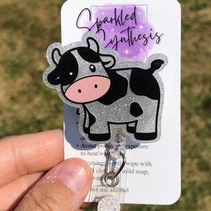 Cow badge reel, Spotted cow badge reel, Cow retractable reel, Nurses badge reel, Teacher&#39;s badge reel, Nursing student badge reel