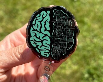 MRI tech badge reel, Interchangeable badge reel, Neurology badge reel, CT tech badge reel, Neurologist badge reel, nurses badge reel