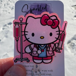Cute kitty badge reel, Retractable badge reel, Nurses badge reel, Medical badge reel, Nurse and IV bag badge reel