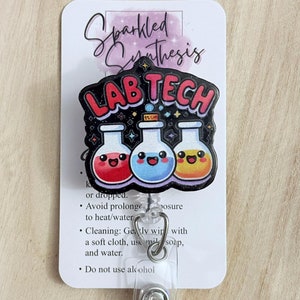 Lab Tech badge reel, Medical badge reel,  Science badge reel, Lab badge reel,Science beaker badge, Lab tech Retractable badge reel