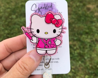 Cute Kitty badge reel, HK badge reel, HK nurse badge reel, Nursing badge reel, Kawaii nurse badge reel, Medical badge reel, Nursing student