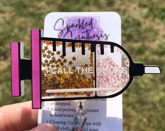 Call the shots, Needle badge reel, Nurses retractable badge reel, Medical badge reel, Dry shaker badge reel