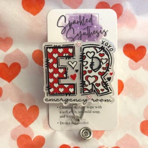 Emergency Room, ER nurse badge reel, Emergency room nurse badge reel, ER nurse retractable badge reel, Nurses badge reel, RN badge reel