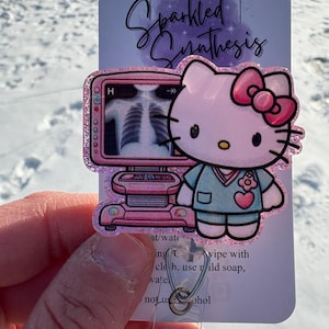 Radiology kitty badge reel, Radiology badge reel, X-ray tech badge reel, Retractable badge reel, Radiology Nurse badge reel,