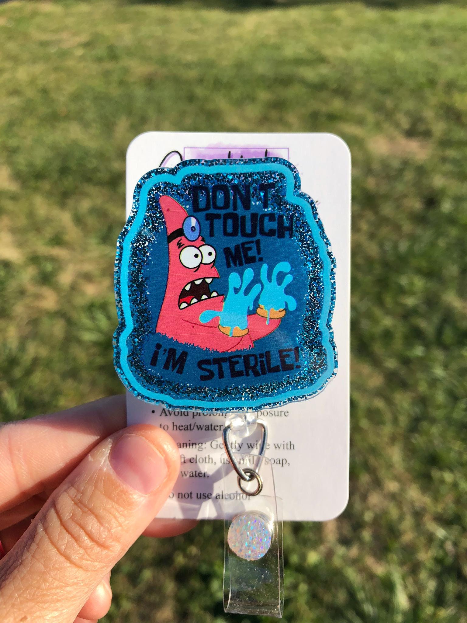 Don't touch me, I'm Sterile! Nursing badge reel, Doctor's badge reel, Cute medical badge reel