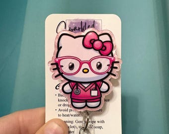 Cute Kitty badge reel, HK badge reel, HK nurse badge reel, Nursing badge reel, Kawaii nurse badge reel, Medical badge reel, Nursing student