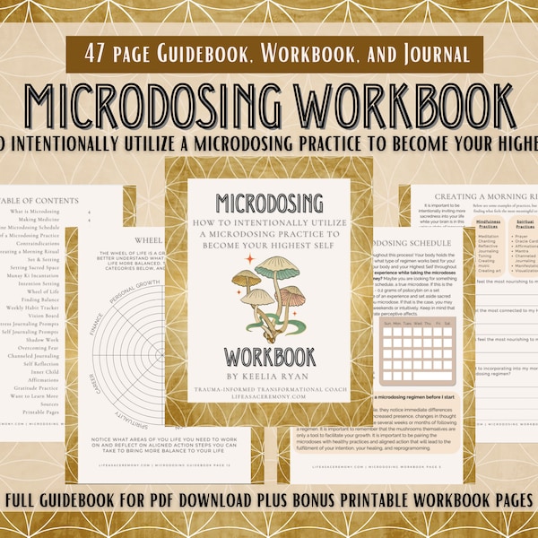 Microdosing Workbook - Guidebook, Workbook, and Journal for Your Psilocybin Mushroom Microdose Practice