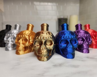Aztec Mayan Death Whistle Skull | Silk Magic Premium PLA | Multiple Metallic Colors Available | 3D-Printed | Made in USA