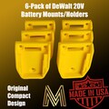 6-Pack Battery Holder/Mount/Bracket/Lock | For DeWALT 20V Batteries | Original Design | Multiple Colors Available | 3D-Printed | Made in USA