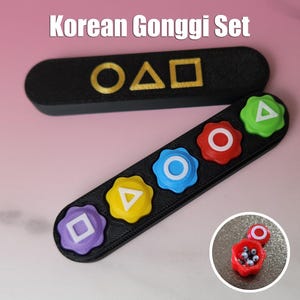 Gonggi Set | Weighted & Non-Weighted Options | Includes Case | Traditional Korean Jacks Game Gong-Gi 공기 | 3D-Printed | Made in USA