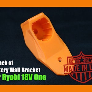 3-Pack Battery Holder/Mount/Bracket | For RYOBI 18V ONE+ Batteries | Sturdy Design | Multiple Colors Available | 3D-Printed | Made in USA