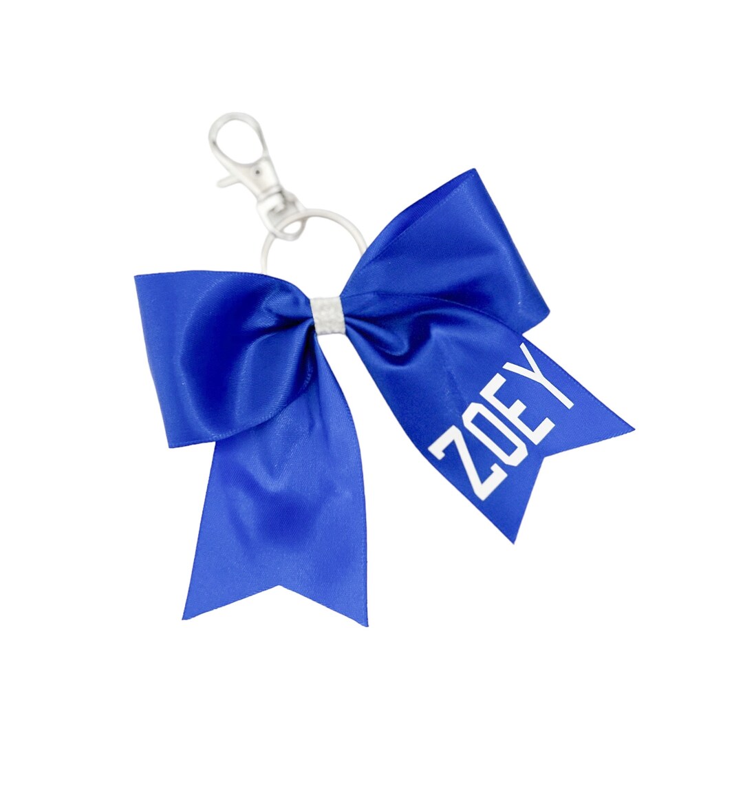 Personalized Name Cheer Bow Keychain Senior Bows Custom Etsy