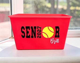 Personalized Sports Sport Graduation Gift Basket - Tennis Senior 2027 Grad - Name Team - Decoration Bin