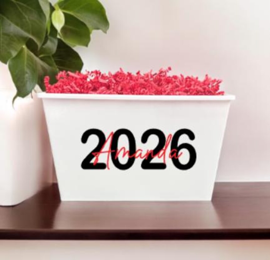 Personalized Plastic Graduation Gift Basket - Senior 2026 Grad Party ...