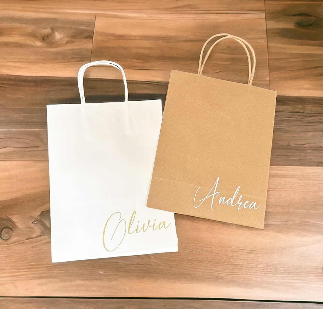 Personalized Custom Name Gift Bags Bachelorette Party Bridal Shower
