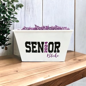 Personalized Graduation Gift Basket - Senior 2024 Grad - Team Gift - High School College - Decoration Bin