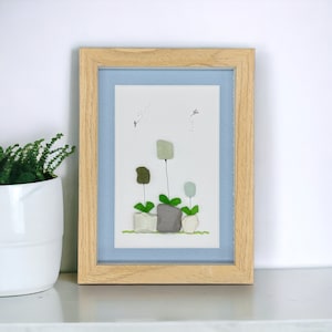 Sea Glass Water Flowers Pottery Pots Pebble Art