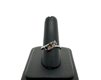 Andalusite Three Stone Bypass Ring Size 7