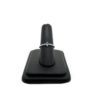 Anillo de tanzanita con degradado ovalado y redondo, talla 7