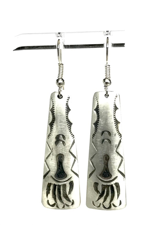 Diné (Navajo) Bear Paw Sterling Silver Earrings