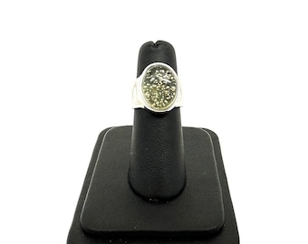 Libyan Desert Glass Oval Ring Size 5.5