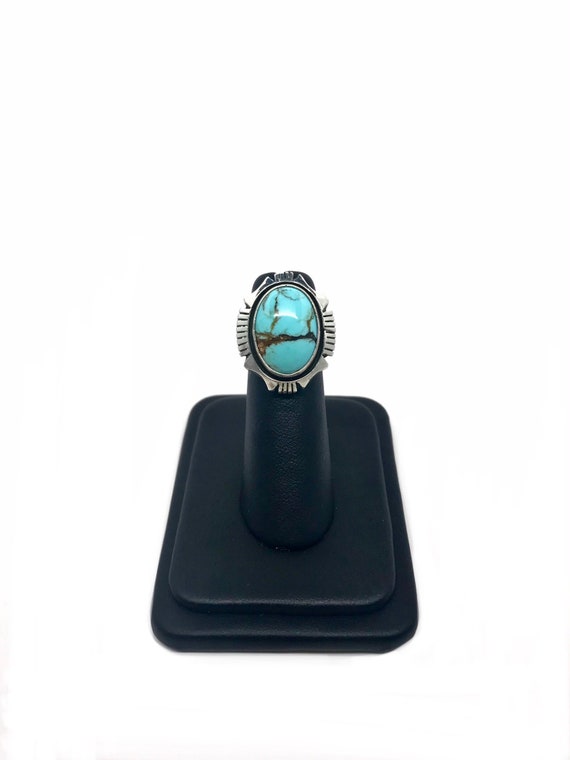 Diné (Navajo) Kingman Turquoise Ring Size 4.5