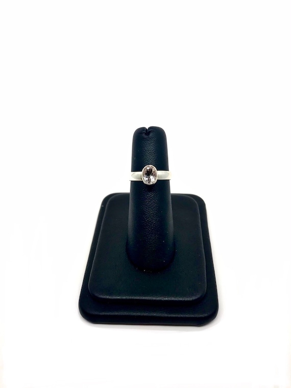 Morganite Oval Solitaire Ring Size 5 - image 1