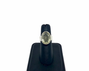 Libyan Desert Glass Oval Ring Size 6