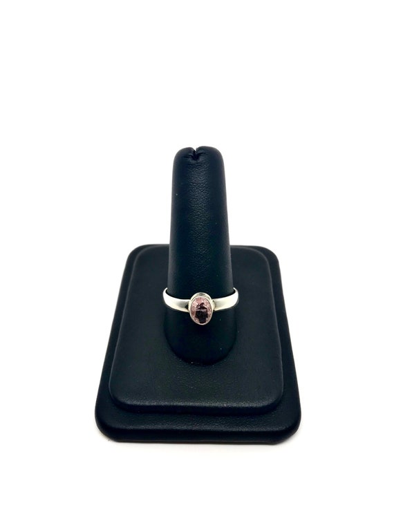 Morganite Oval Solitaire Ring Size 9.25