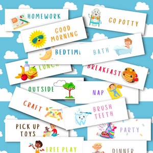 Calendrier visuel de la routine quotidienne des enfants Télécharger imprimable Toddler Homeschool Preschoolers Toddlers Visual Calendar Daycare Download